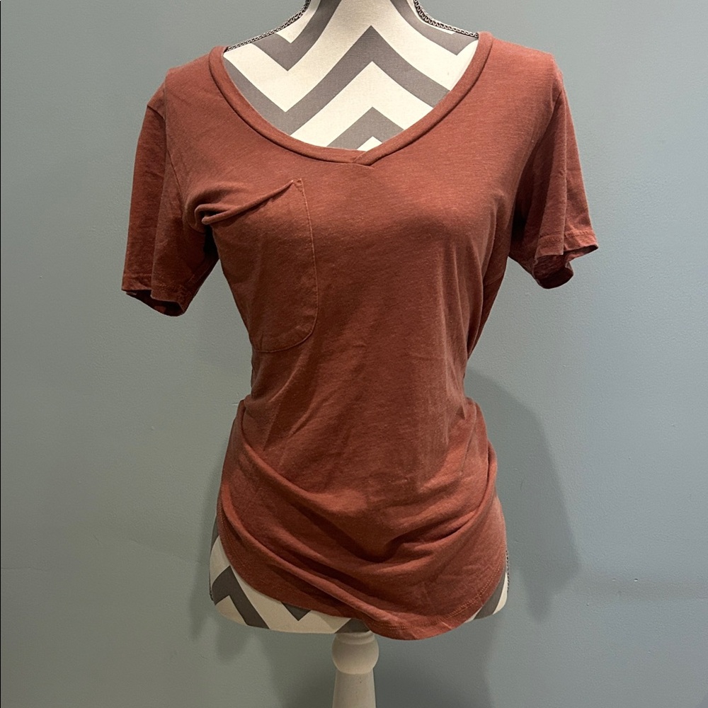 Z Supply Terracotta V-Neck Short Sleeve Tee
